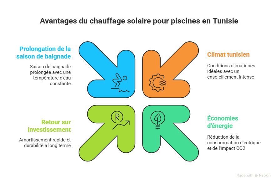 Chauffage solaire pour piscine en Tunisie