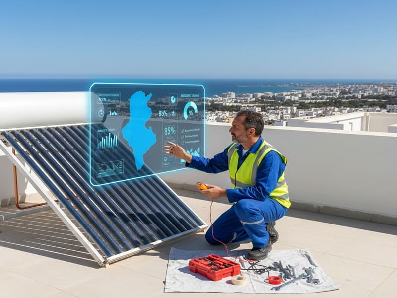 Rendement d’un chauffe-eau solaire Tunisie