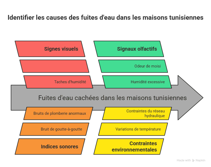 Les signes d’une fuite d’eau en Tunisie