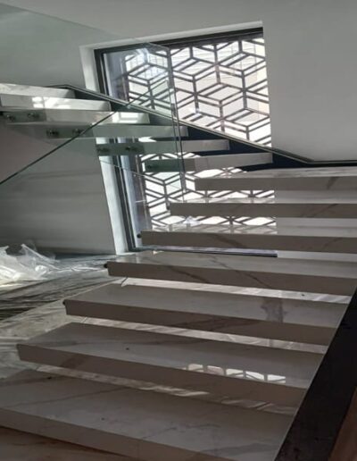 Escalier quart tournant en acier