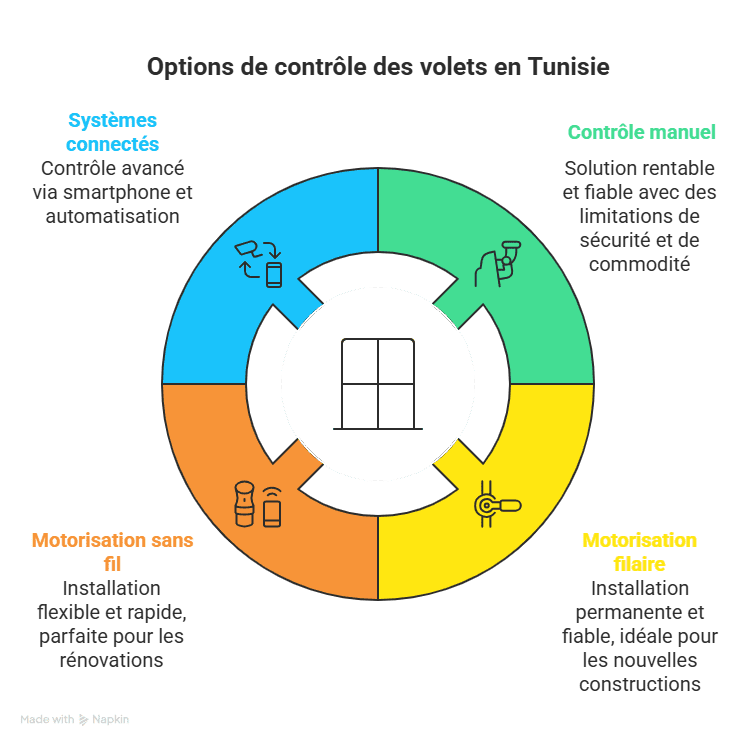 Options de contrôle des volets