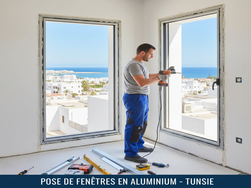Pose de fenêtres en aluminium Tunisie