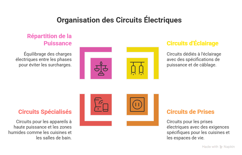 répartition circuits électriques maison