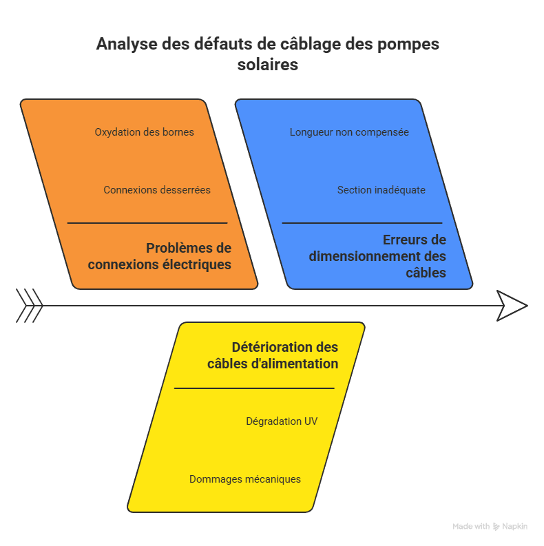 Défauts de câblage pour pompe solaire