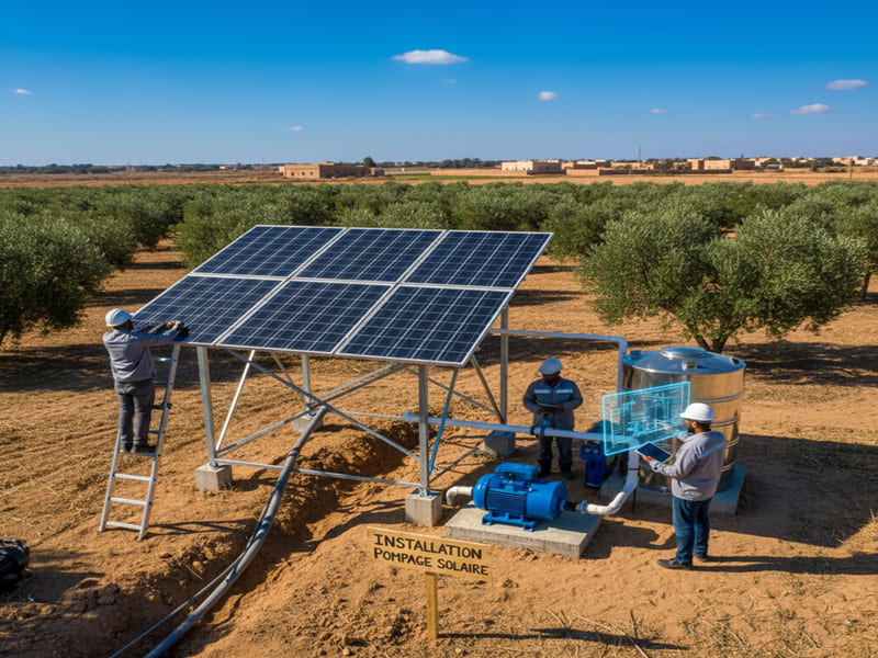 Installation de pompage solaire