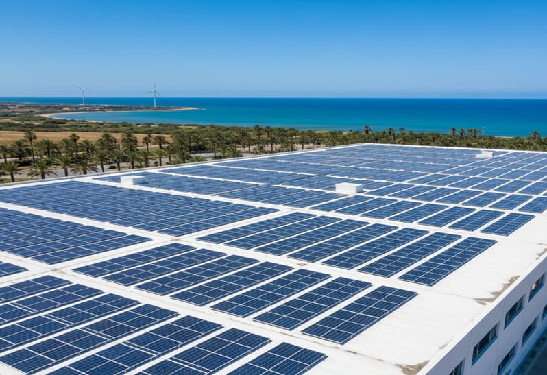 Installations solaires en toiture industrielle en Tunisie