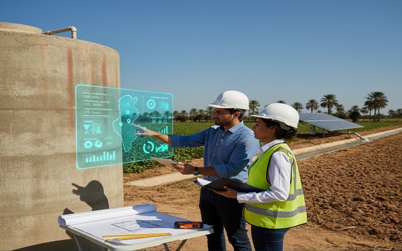 dimensionnement réservoir pompage solaire Tunisie