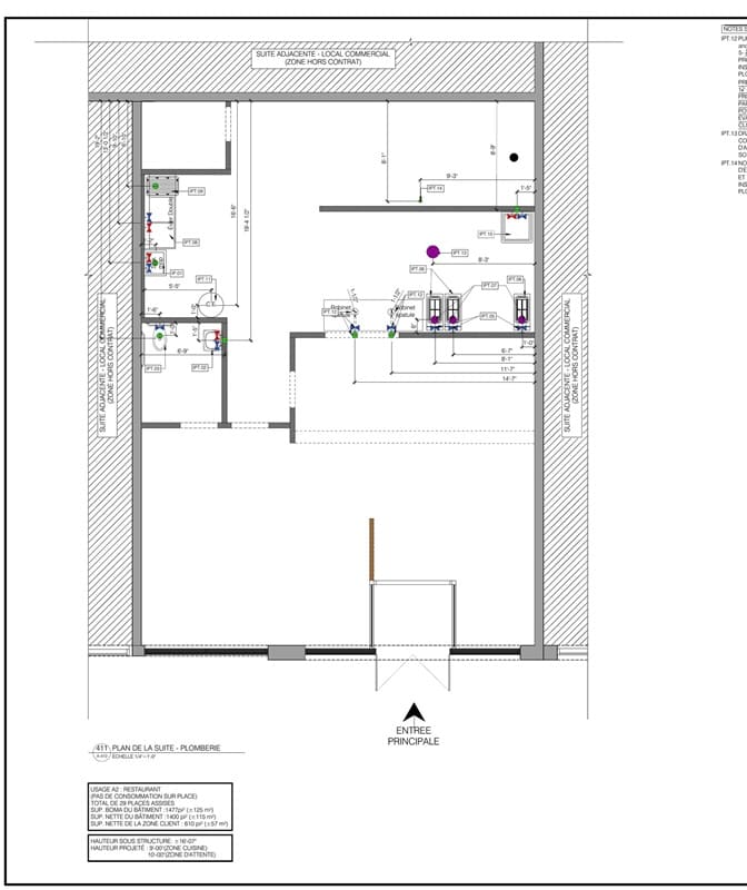 Planche technique A-410 architecture