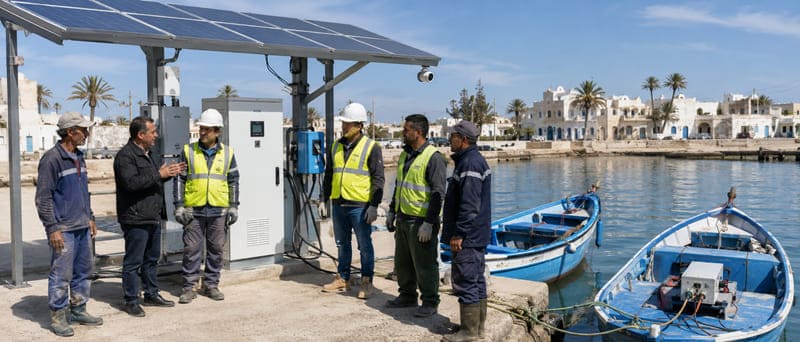 Djerba inaugure la première station photovoltaïque de recharge pour la pêche artisanale électrique en Tunisie