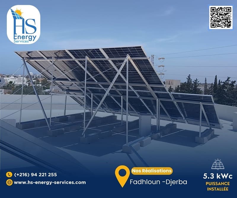 Installation photovoltaïque de 5,3 kWc à Fadhloun Djerba