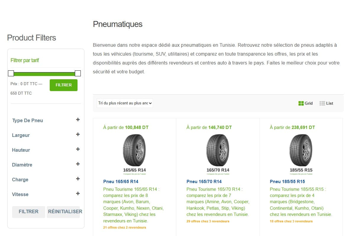 comparateur de prix de pneus